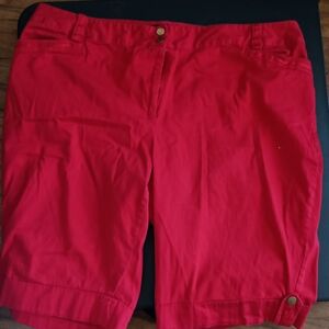 Ashley Stewart Vibrant Red Women's Bermudas